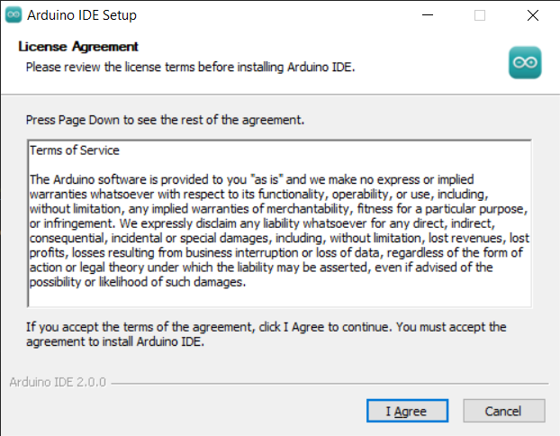 License Agreement window