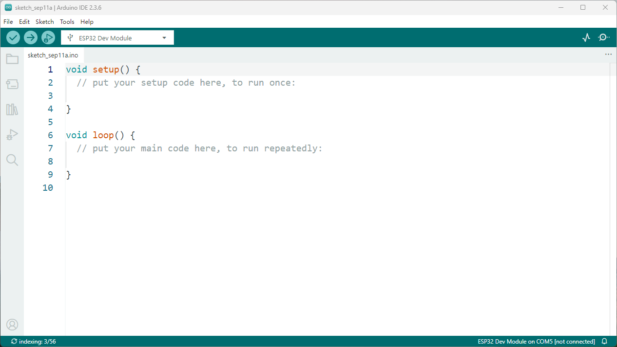 First startup window